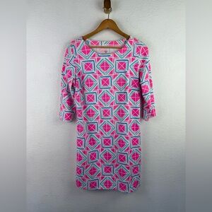 Mahi Gold Bimini pink & white dress sz large